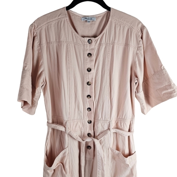 Madewell Topstitch Coverall Jumpsuit Bashfull Blush in 6 - Picture 3 of 10